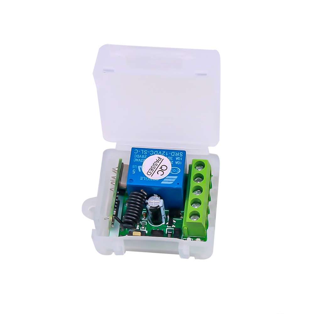 Kebidu 2 Channel Wireless RF 433mhz Cloning Remote Control Switch with DC 12V 10A Relay 1 CH Receiver Module. 