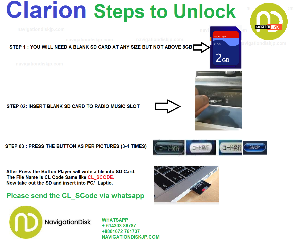 ECLIPSE AVN Z03i SD card and ESN unlock code. 