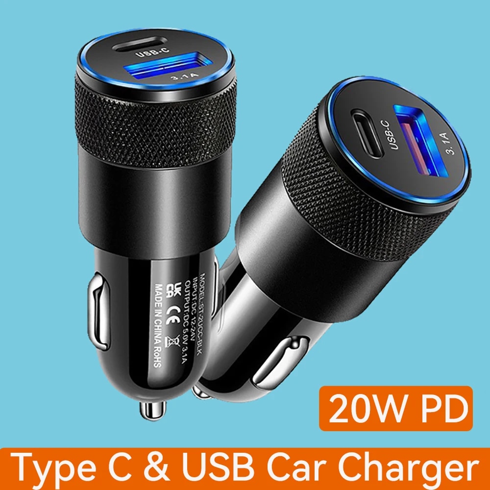 PD 20W 3.1A Type C USB Car Charger Fast Car Power Adapter For iPhone Xiaomi Redmi POCO Samsung Huawei Honor OPPO USB C Charger