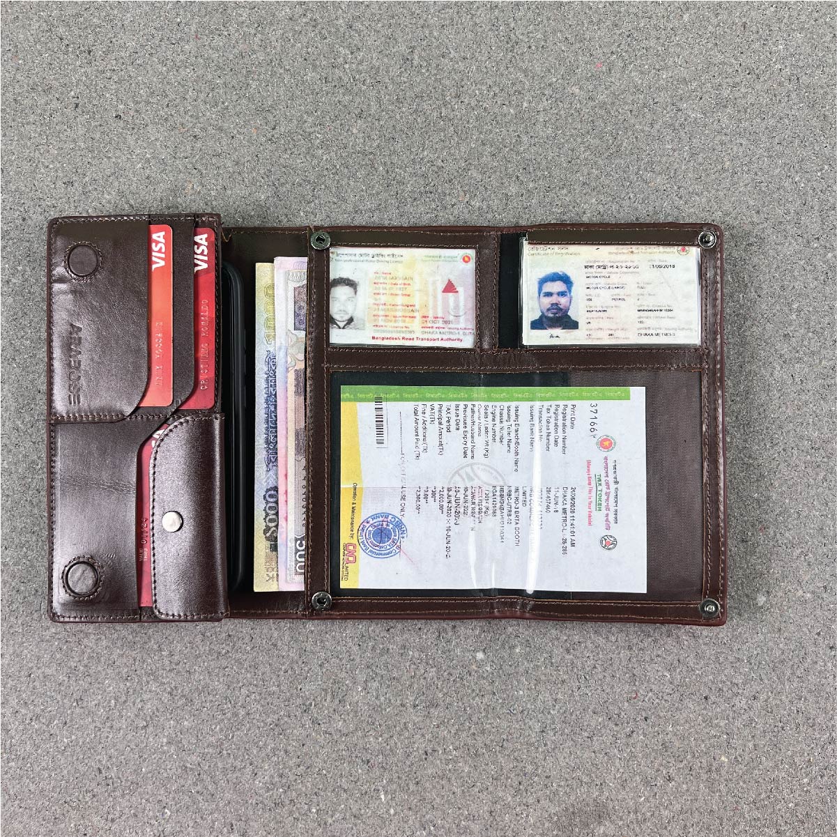 Leather Multinational Single Mobile  Long Moto Wallet AB-LDW02. 