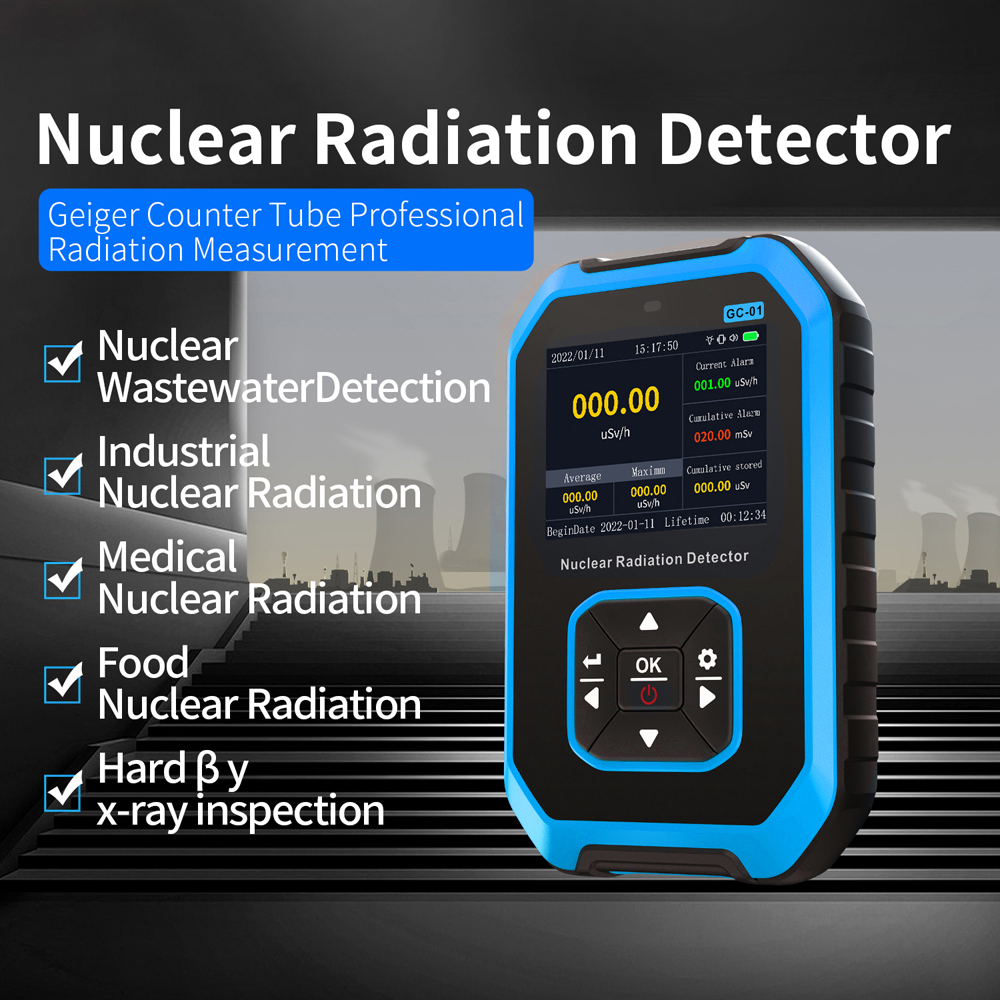 FNIRSI GC-01 Nuclear Radiation Detector Geiger Counter X-ray γ-ray β-ray Detector Marble Radioactivity Tester Personal Dosimeter. 