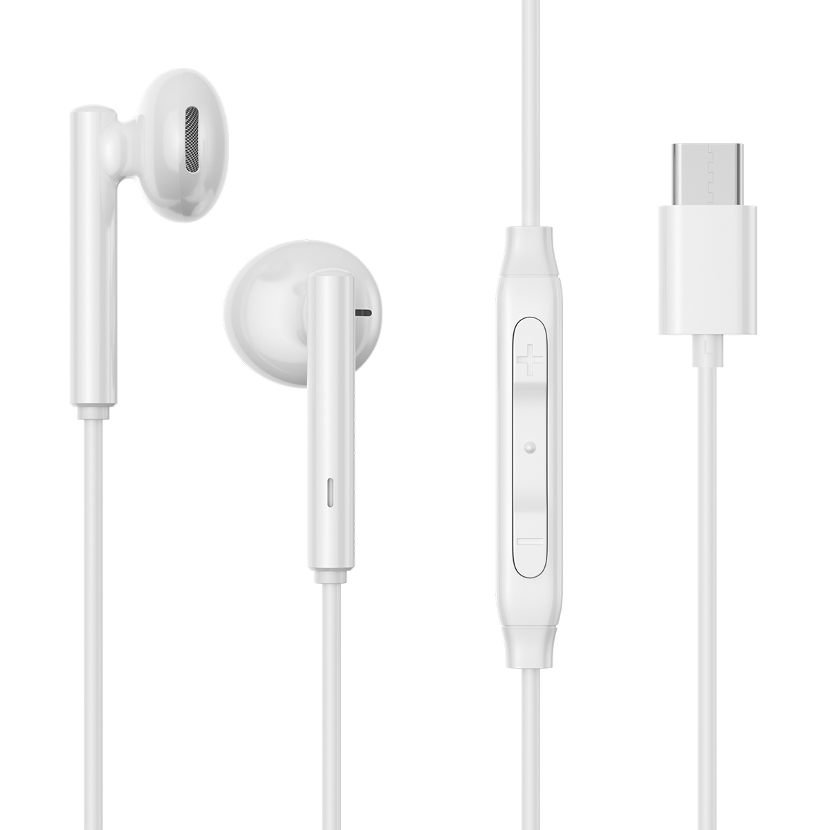 JOYRO0M JR-EC05 Type-C Half In-Ear Wired Earphone, Length: 1.2m (White)