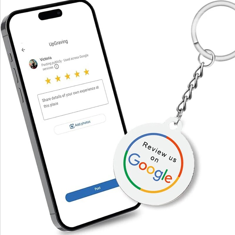 NFC Epoxy Keychain NTAG216 Tag for Increase Google Reviews. 