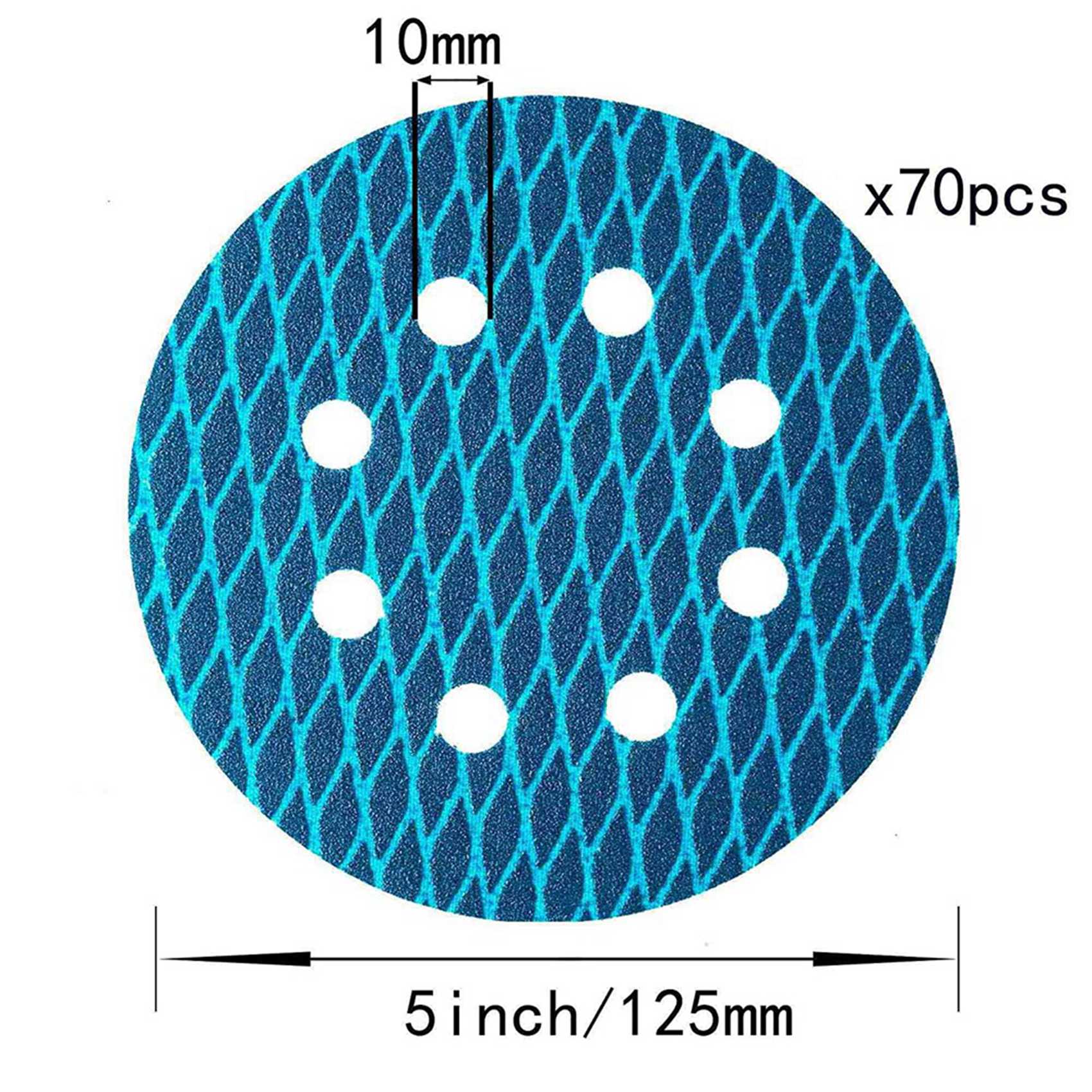 140Pcs Orbital Sander Sandpaper 5 Inch 8 Hole Sanding Disc Sand Paper 320 Grit for Anti Blocking Rhombus Sanding Discs