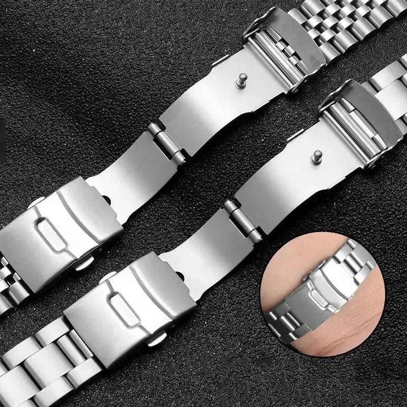 22mm Stainless Steel Strap for Casio Duro MDV-107-1A MDV-106 Marlin Men Diving Curved End Solid Metal Watch Bracelet Band Belt. 