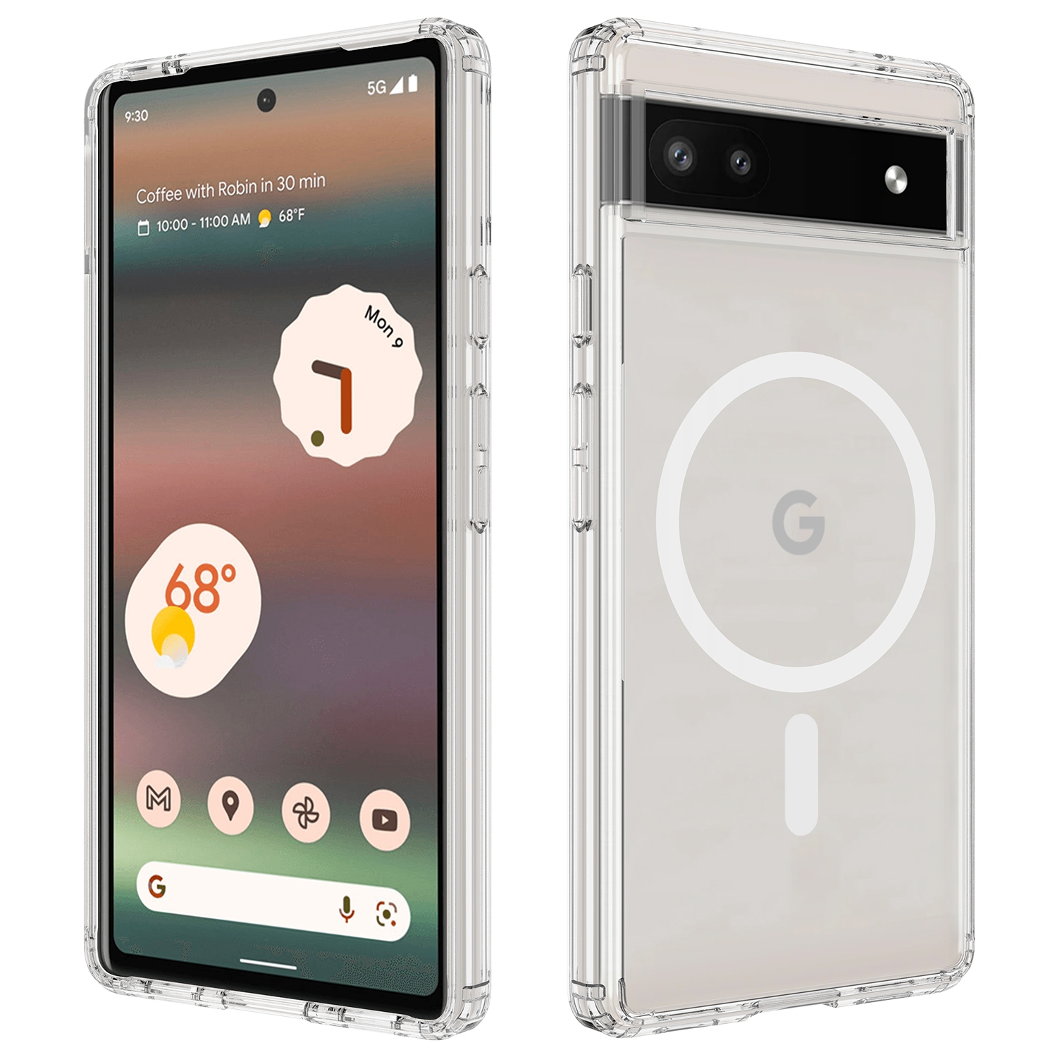 MagSafe Clear Acrylic PC Hybrid TPU Phone Case For Google Pixel 8 Pro/Google Pixel 7/Google Pixel 7a/Google Pixel 6a/Google Pixel 7 Pro/Google Pixel 8