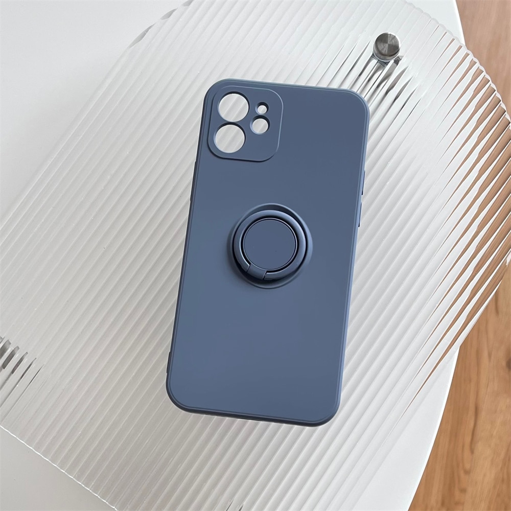 Square Original Liquid Magnetic Holder Ring Stand Soft Case For iPhone 15 14 Pro Max 13 12 11 Armor Shockproof Cover