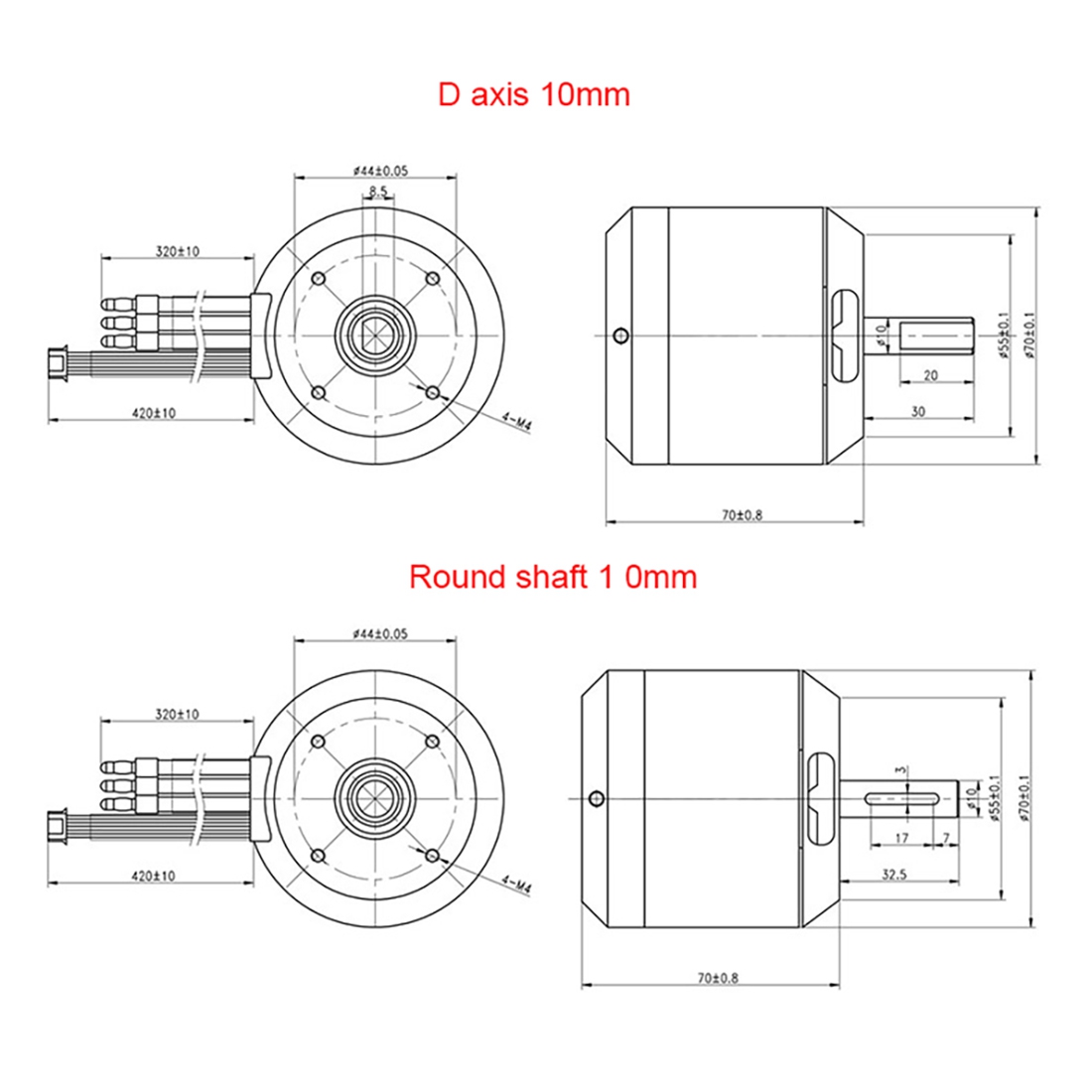 Sensored Outrunner Brushless DC Motor B. 