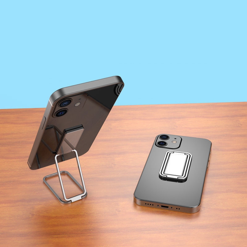 Metal Car Phone Folding Bracket Ring Buckle Paste Bracket,Style: Square