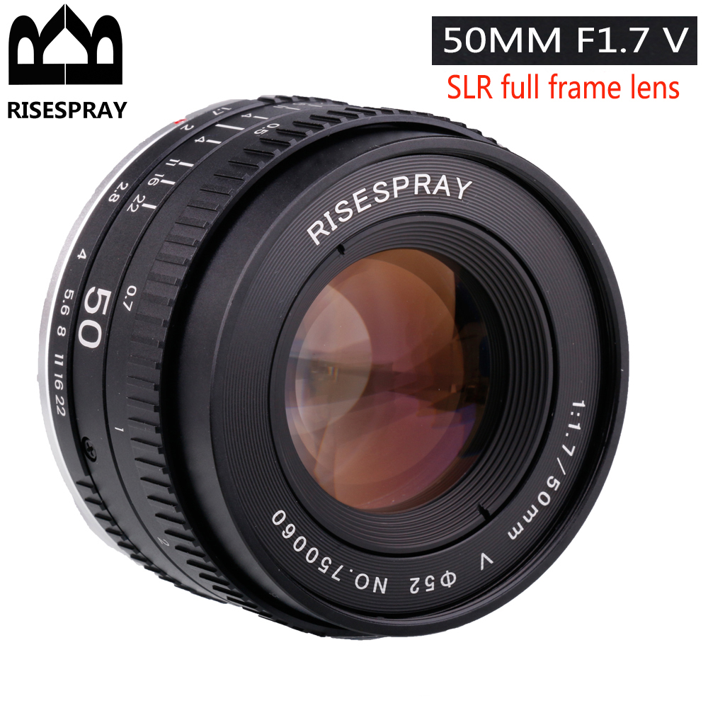 Metal RISESPRAY 50MM F1.7 Generation V Large Aperture Manual Focus Prime Full Frame Camera Lens For CANON EOS EF NIKON AI F. 