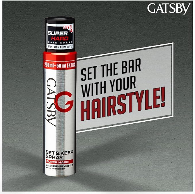 Gatsby - Set & Keep Spray Super Hard | Strong Setting Power For a Firm Style - 250ml. 