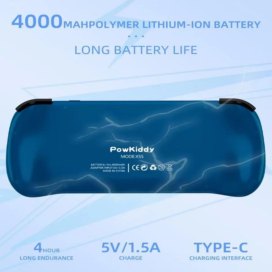 512G POWKIDDY X55 Handheld Game Console 5.5-inch IPS Screen 4000 MAH Support Double TF Card OpenSource Retro Console 85000 Games. 