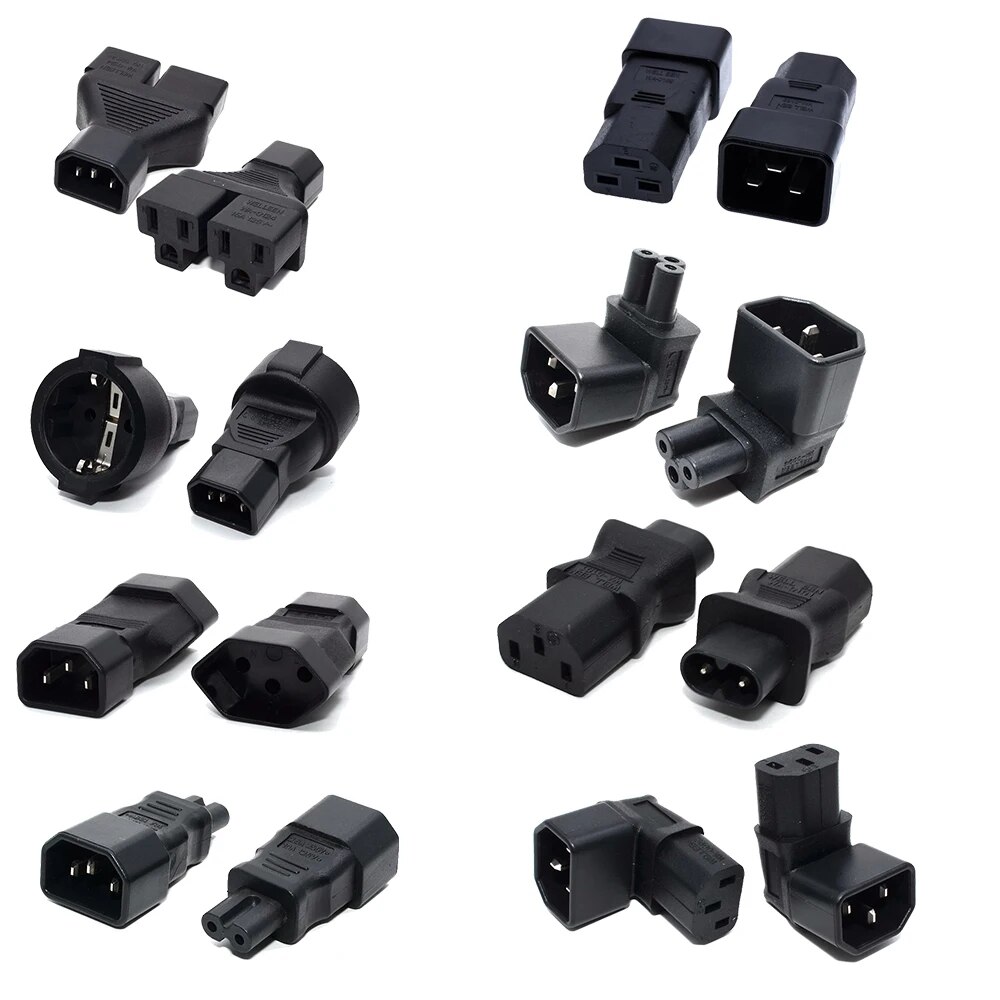 Universele IEC320 C13 C14 Om C5 C6 C7 C8 C19 C20 C21 Convert Connector Ups Pdu Man-vrouw Eu us Power Plug Adapter Socket. 