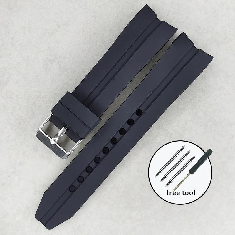22mm 24mm 26mm Soft Rubber Watch Strap for Seiko Water Ghost Curved End Watchband Waterproof Men Women Sports Universal Bracelet