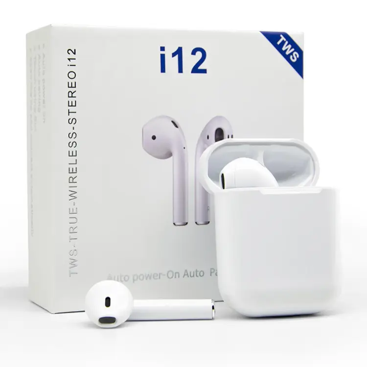 Exclusive i12 TWS Bluetooth 5.0 Earbuds with Charging Case