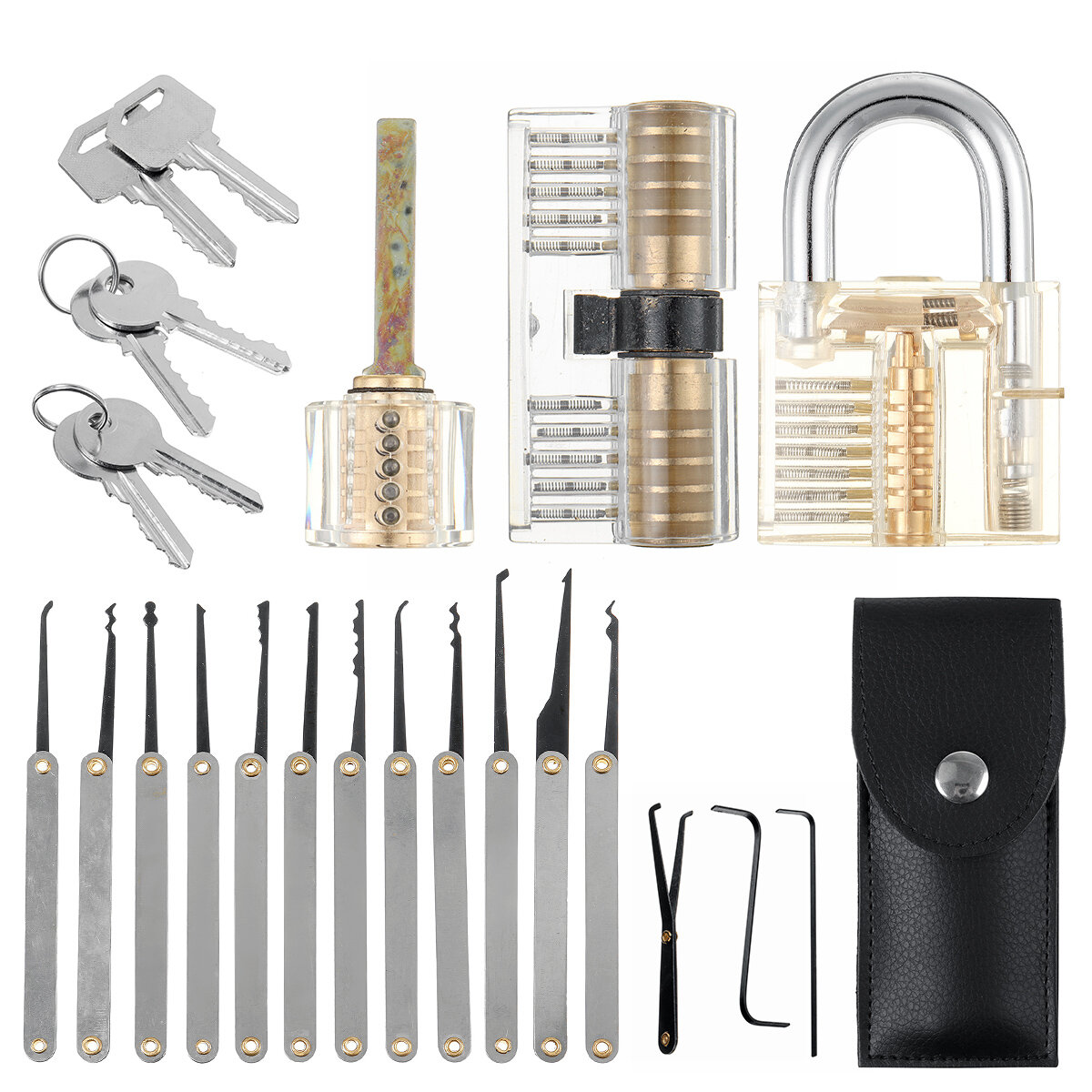 5 PCS Locksmith Practice Key Extraction Padlock Kit