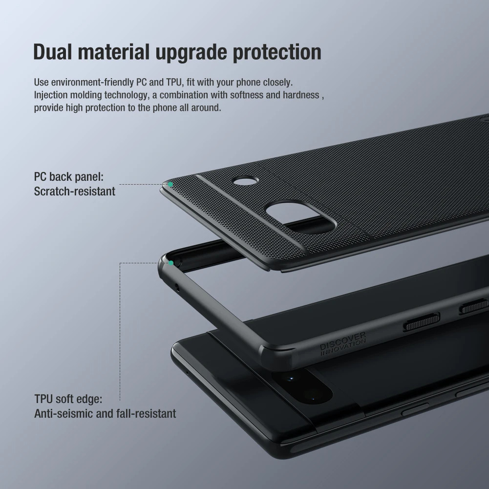 【Healer DingD】Nillkin Case for Google Pixel 7 Pro / Pixel 7 / Pixel 7A, Slim PC+TPU Anti-Scratch Fingerprint Proof Phone Protective Cover. 