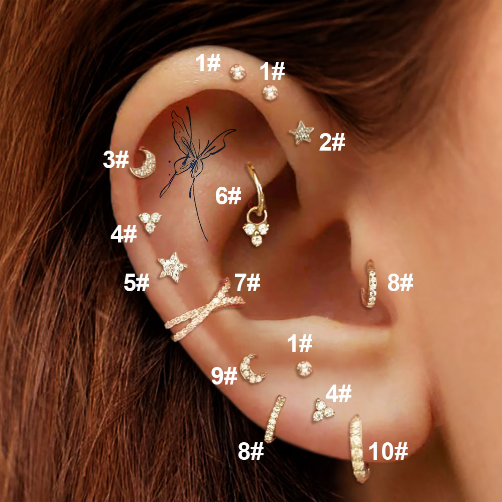 Faux Rook And Conch Piercing Helix Tragus Rook Piercing Earring
