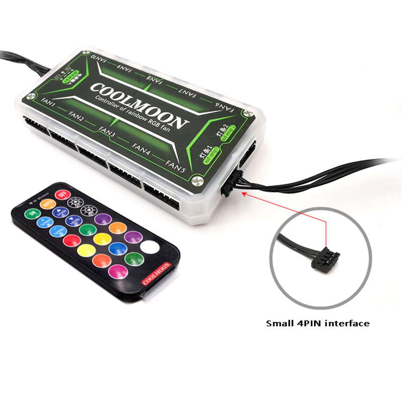 【Lejia】COOLMOON Remote Lighting Controller Chassis Fan Desktop Computer Chassis Fan RF Remote Control. 