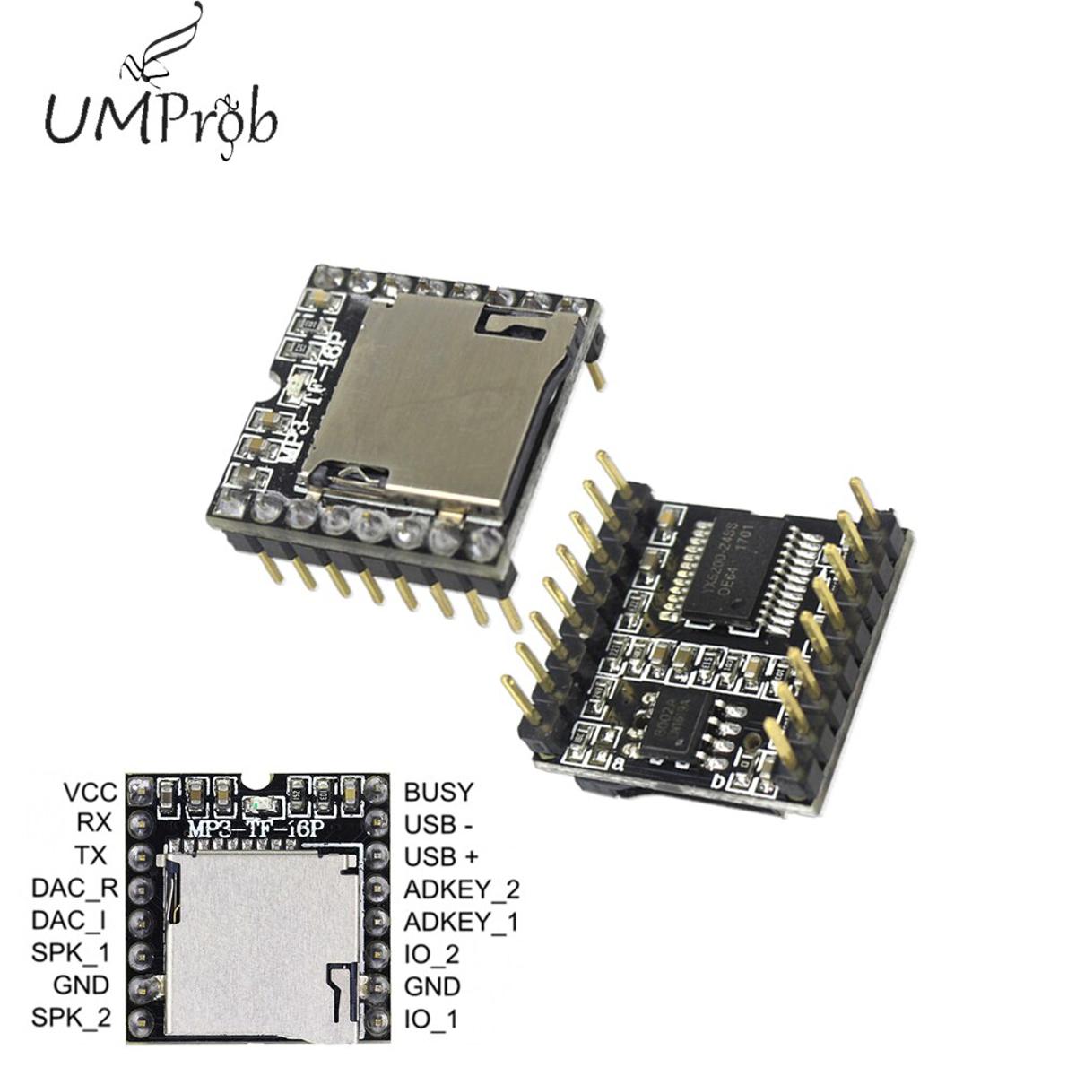 【happy one】Mini MP3 Player with Simplified Output Speaker MP3-TF-16P TF Micro SD Card U arduino