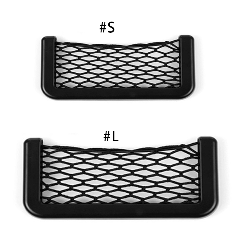Black Net Car String Adhesive Frame Mesh Netting Chart Pocket Bus Hall Backrest Rear Cargo Net Framed Stretch Mesh 918B
