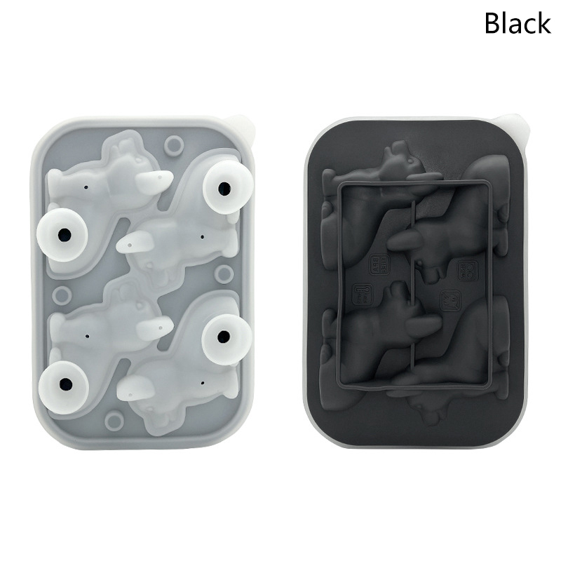 Bear Ice Cube Trays Corgi Shape Ice Cube Mold Silicone Ice Mold Fun Shapes 4-Hole Reusable Ice Cube Tray Gifts For Corgi Lovers