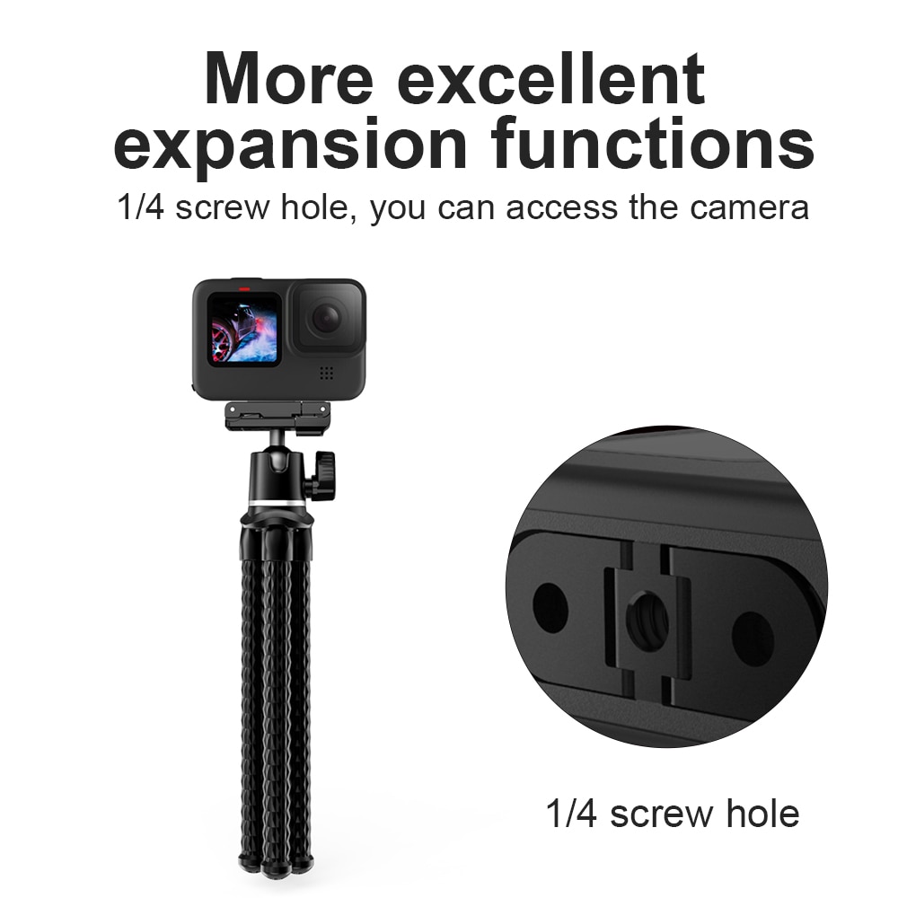 TELESIN Tripod Mount Adapter For GoPro Hero 9 Hero 8 Mount Base for 1/4'' Tripod Action Camera Tripod Monopod Adapter. 