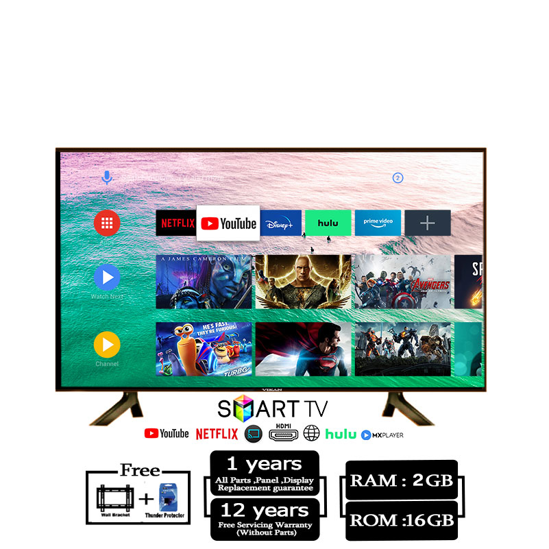 Vikan 55''4K QLED TV Android Smart Wi-Fi Voice Control 4k UHD Led Tv Ram 2 gb Rom 16 gb. 