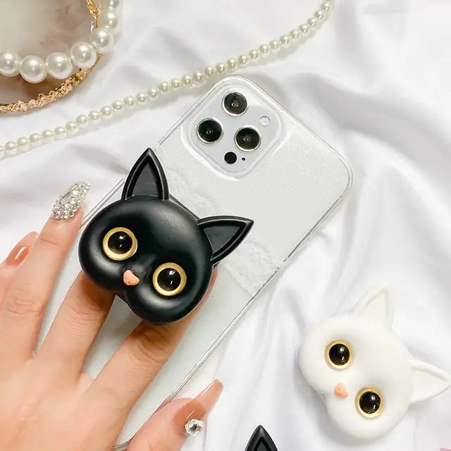 3D Cute Animal Cartoon Cat Design Foldable Mirror Mobile Phone HolderFor Gift