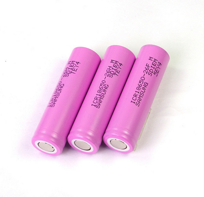 Samsung 18650 Lithium Battery 26f 3.7V2600mAh Rechargeable Battery Pointed Flat Head Flashlight Small Fan. 