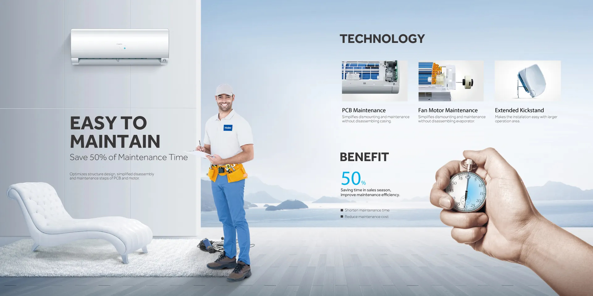 Haier 1.5 Ton Non-Inverter TurboCool AC [HSU-18TurboCool(FIX)(Pro)]. 