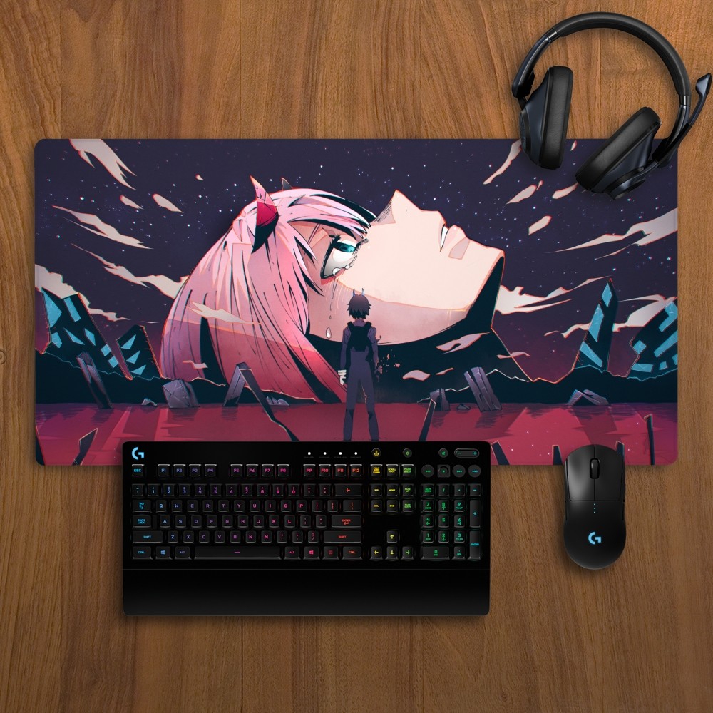 Zero Two Darling in the FranXX Mousepad Non-slip Lockedge Office Student Gaming Thickened Large Writing Pad Cushion. 