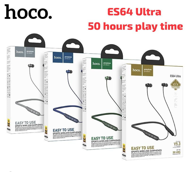 Hoco ES64 Ultra Sports Bluetooth V5.3 Wireless Earphone Neckband 1 pes-Time Square. 