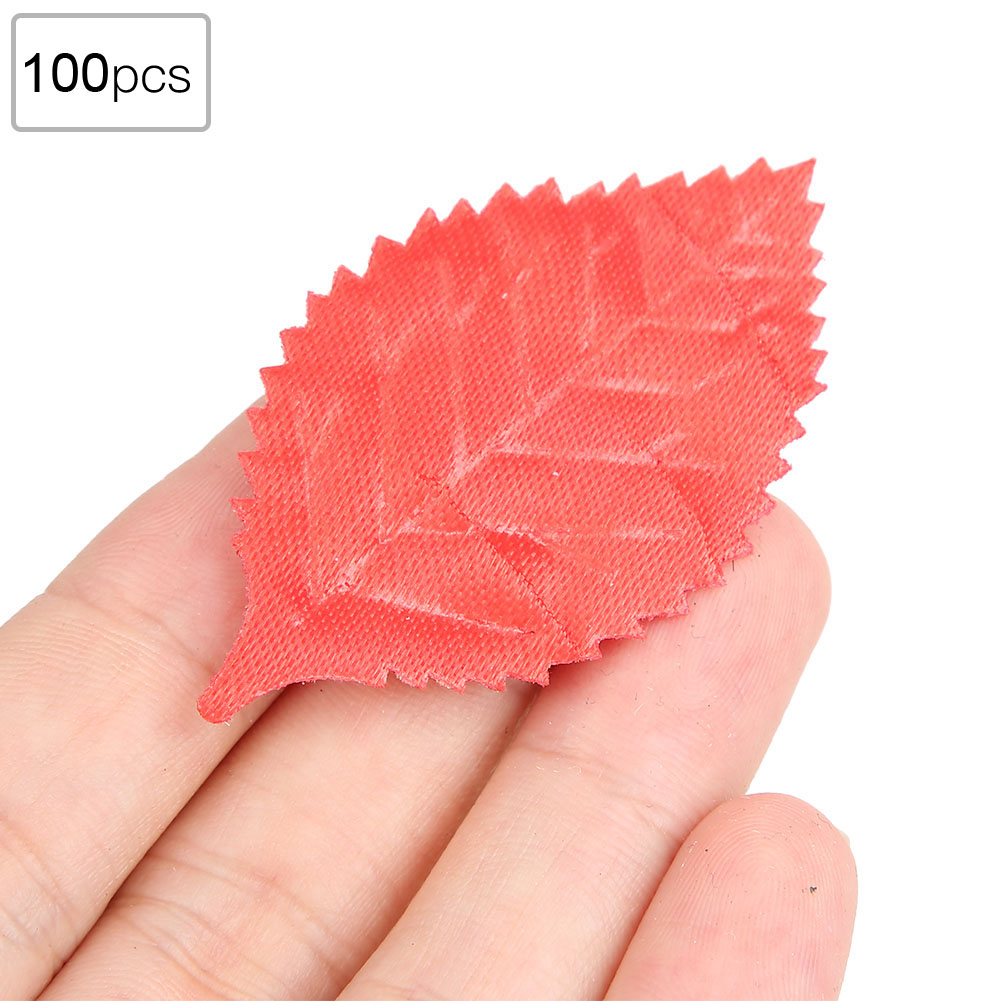 100pcs Artificial Leaves Mixing Color for Cloth Sticker DIY Crafts. 