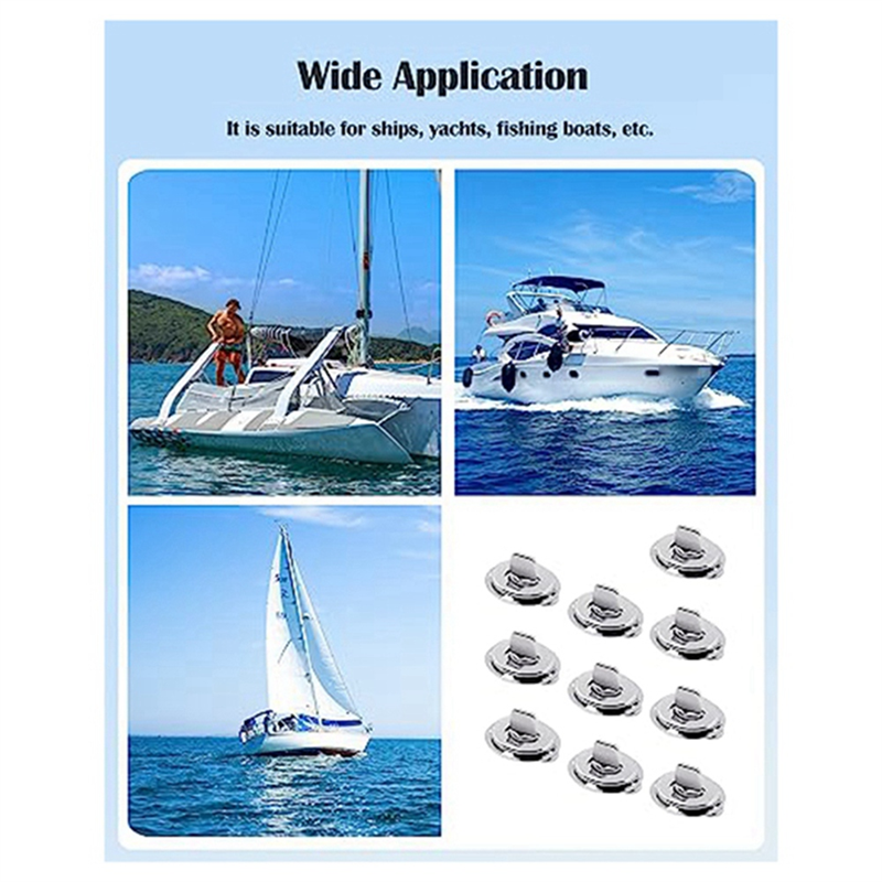 10 Piece Twist Lock Common Sense Fastener Metal Turn Buttons for Boats, Sailboats, RVs, Dinghies and Caravans. 