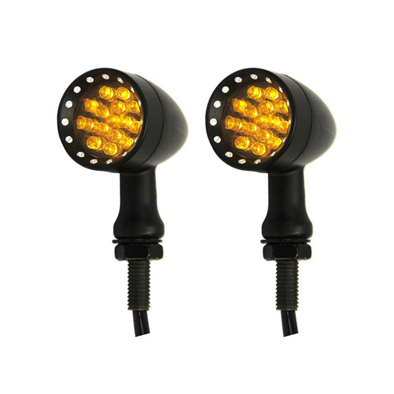 1Pair Retro Turn Signal Light LED for Cafe Racer Chrome. 