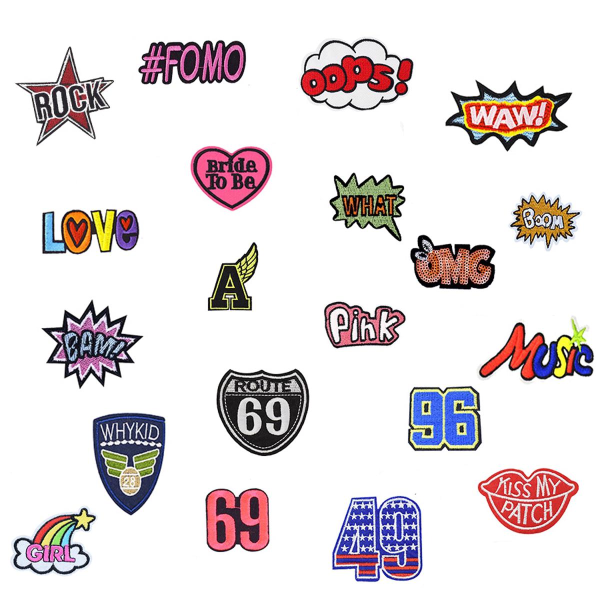 1 PCS Pop Style Text Patch for Clothing Embroidery Sewing Applique Funny Graffiti Patch DIY Jacket Windbreaker Jeans Bag Garment