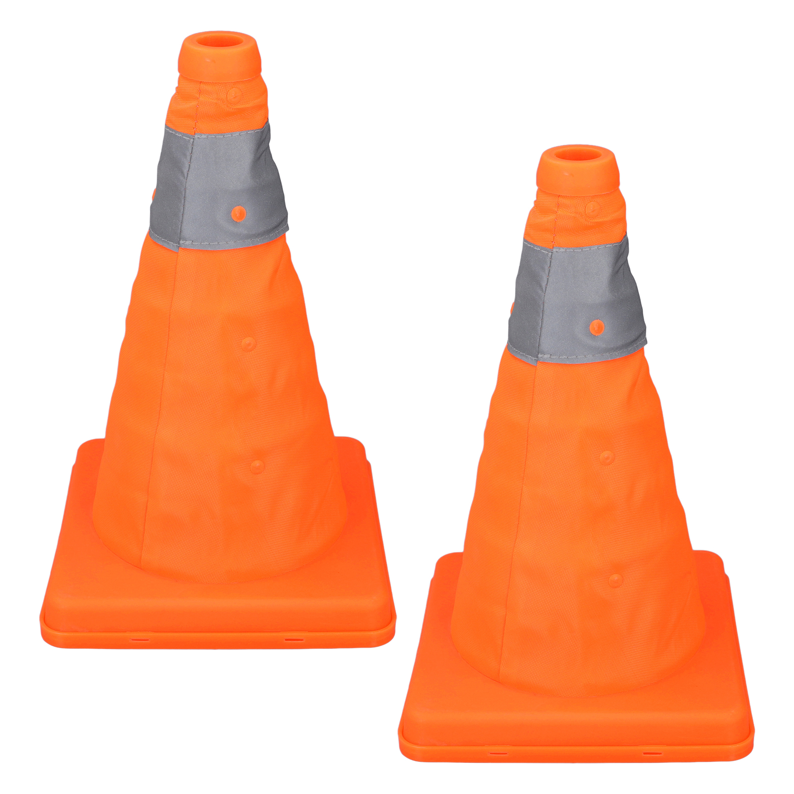 Traffic Cones Portable Highly Visible 30cm Safety Cones Oxford Cloth and PP Fluorescent Orange with Reflective Collar for Parking Lots. 