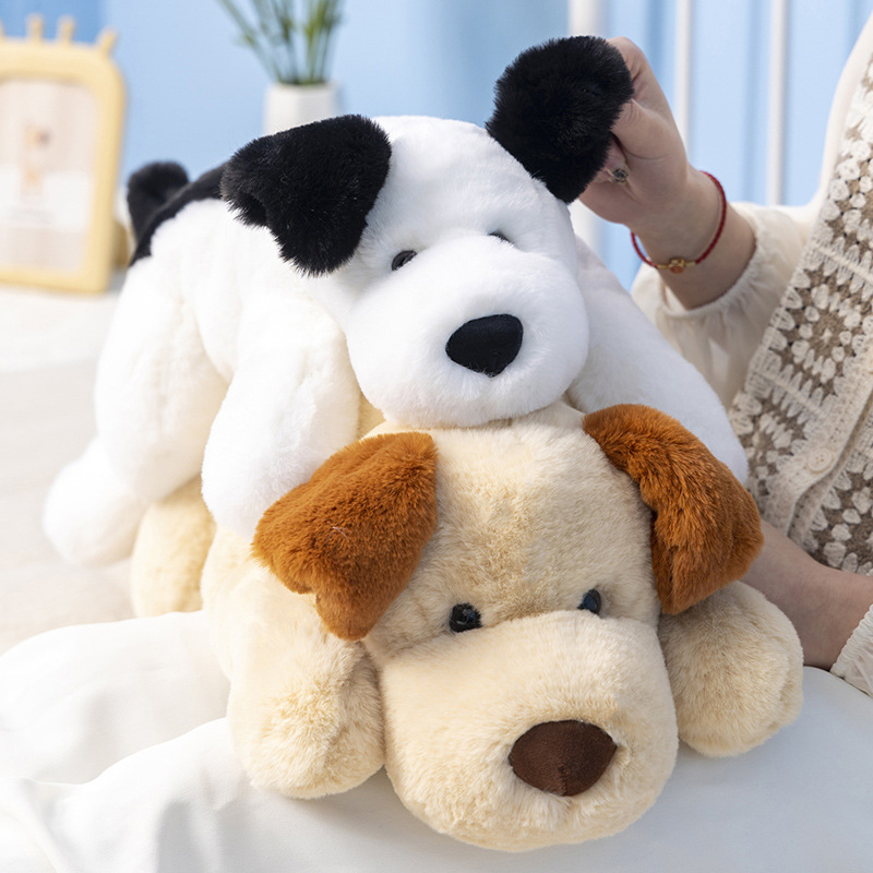Saite Dudu genuine lying sugar dog plush doll cute dog long pillow spotted dog on the bed