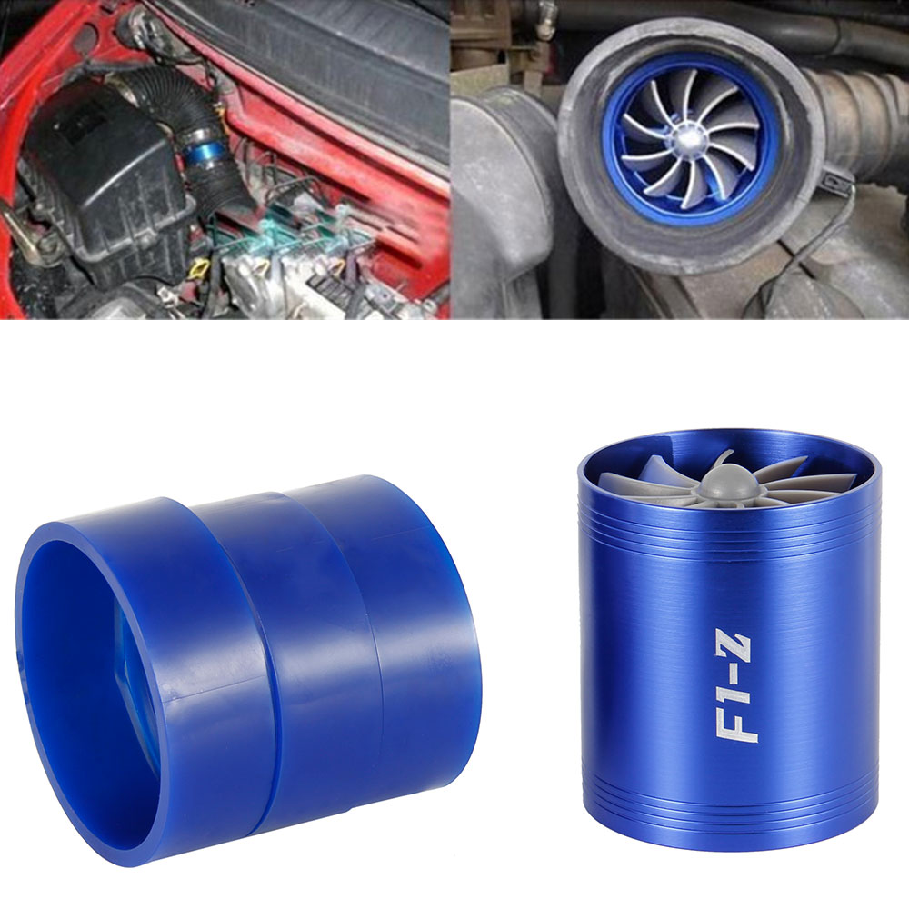 Car Turbine Supercharger F1-Z Turbo Charger Single Double Air Filter Intake Fan Fuel Gas Saver Kit Auto Replacement Part. 