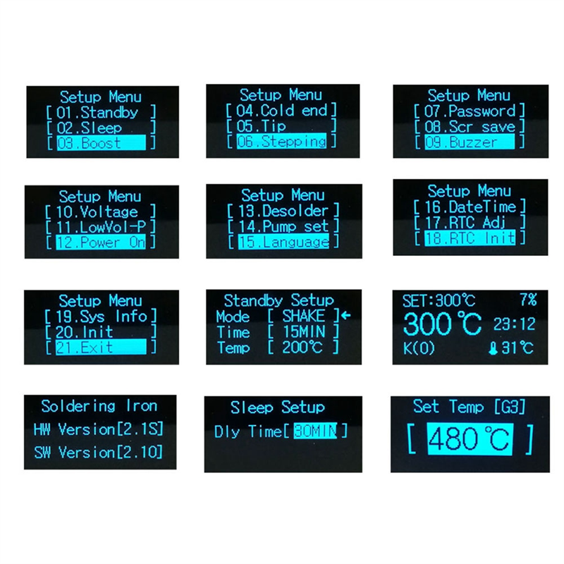 STM32 2.1S OLED T12 Solder Iron Controller Welding Tools 110-240V(B). 
