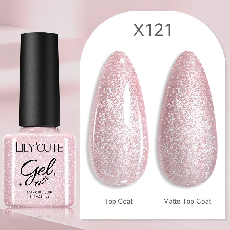 LILY‘CUTE 7ML Colorful PInk Red Gel Nail Polish Sparkling Effect Manicure Semi Permanent Soak Off Nail Art Gel Varnish