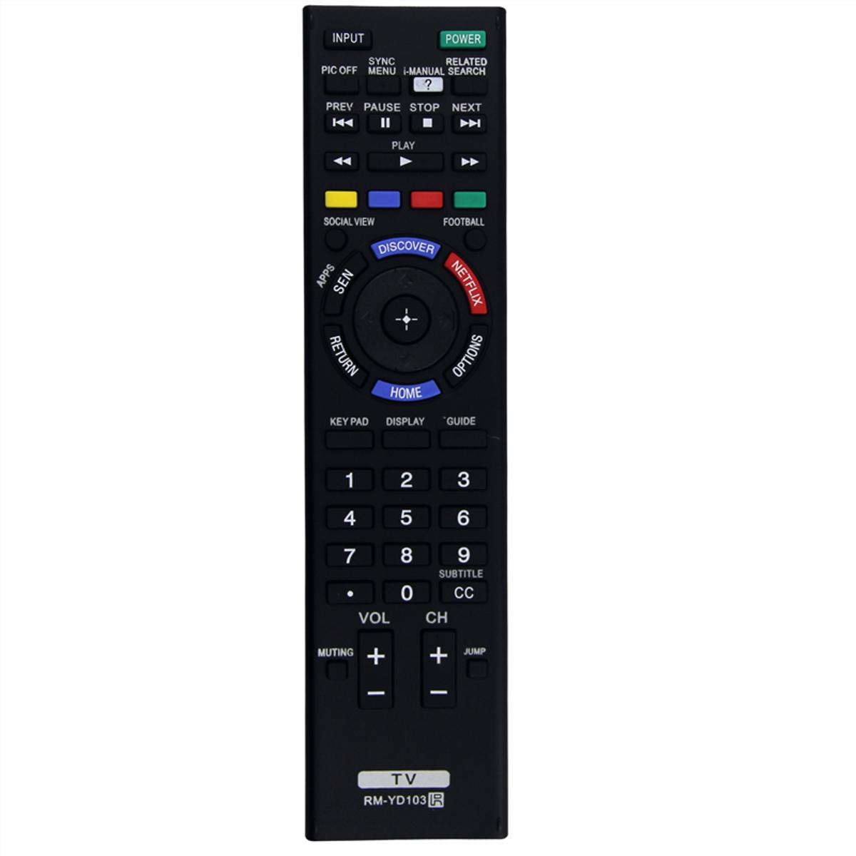 RM-YD103 Black TV Remote Control for Sony KDL-32W700B KDL-40W580B KDL-40W590B KDL-40W600B KDL-42W700B KDL-48W580B KDL-48W590B