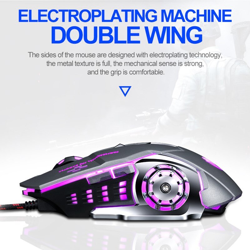 【happy one】PC Gamer Mouse for Competitive Mouse 6 Button 2500dpi Computer Mouse with Backlight Optical Mouse. 