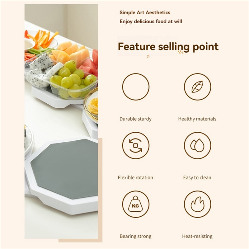 360° Lazy Susans Revolution Serving Tray Countertop Turntable Tray. 