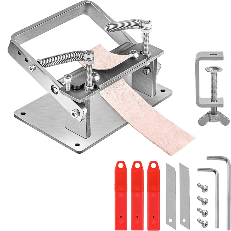 Manual Leather Splitter, Leather Skiving Tools with Clamp, Leather Skiver Machine for Leather Craft Working Tool