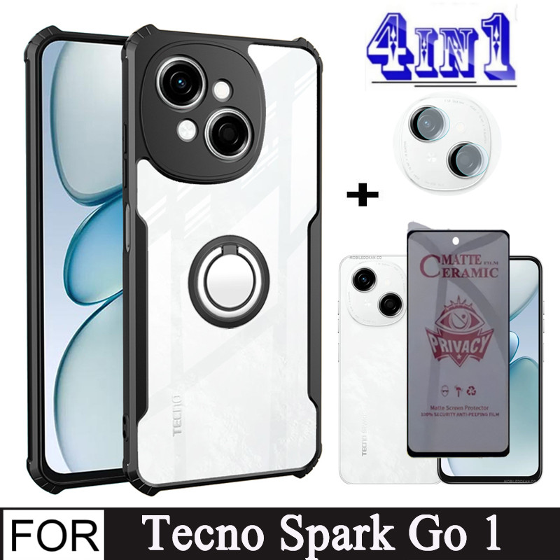 Tecno Spark GO 1 Shockproof Phone Case for Tecno Spark Go 20C Pova 6 5 Pro Camera Lens Soft Tempered Glass Privacy Screen Protector