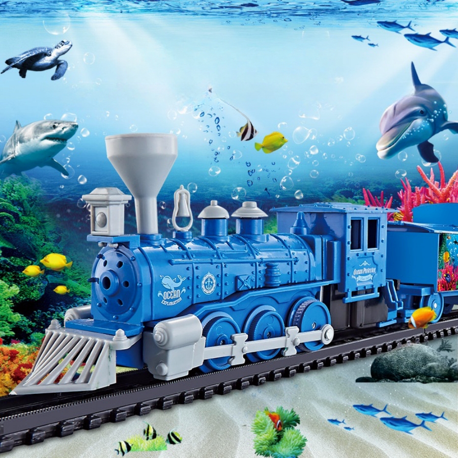 Electric Train Toy Set with Circular Track, Assembly Track Train Toy Set, Children's Birthday Gift（Some parts are sent random）