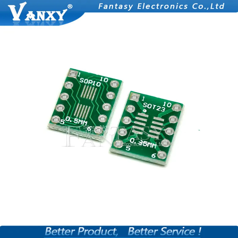 10PCs SOT23 msop10 sop-10 Umax to dip10 PCB transfer board dip pin board pitch adapter. 