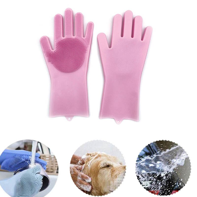 Gloves Kitchen Silicone Cleaning Gloves Magic Silicone Dish Washing Glove for Household Scrubber Rubber Kitchug Vacuum Cup